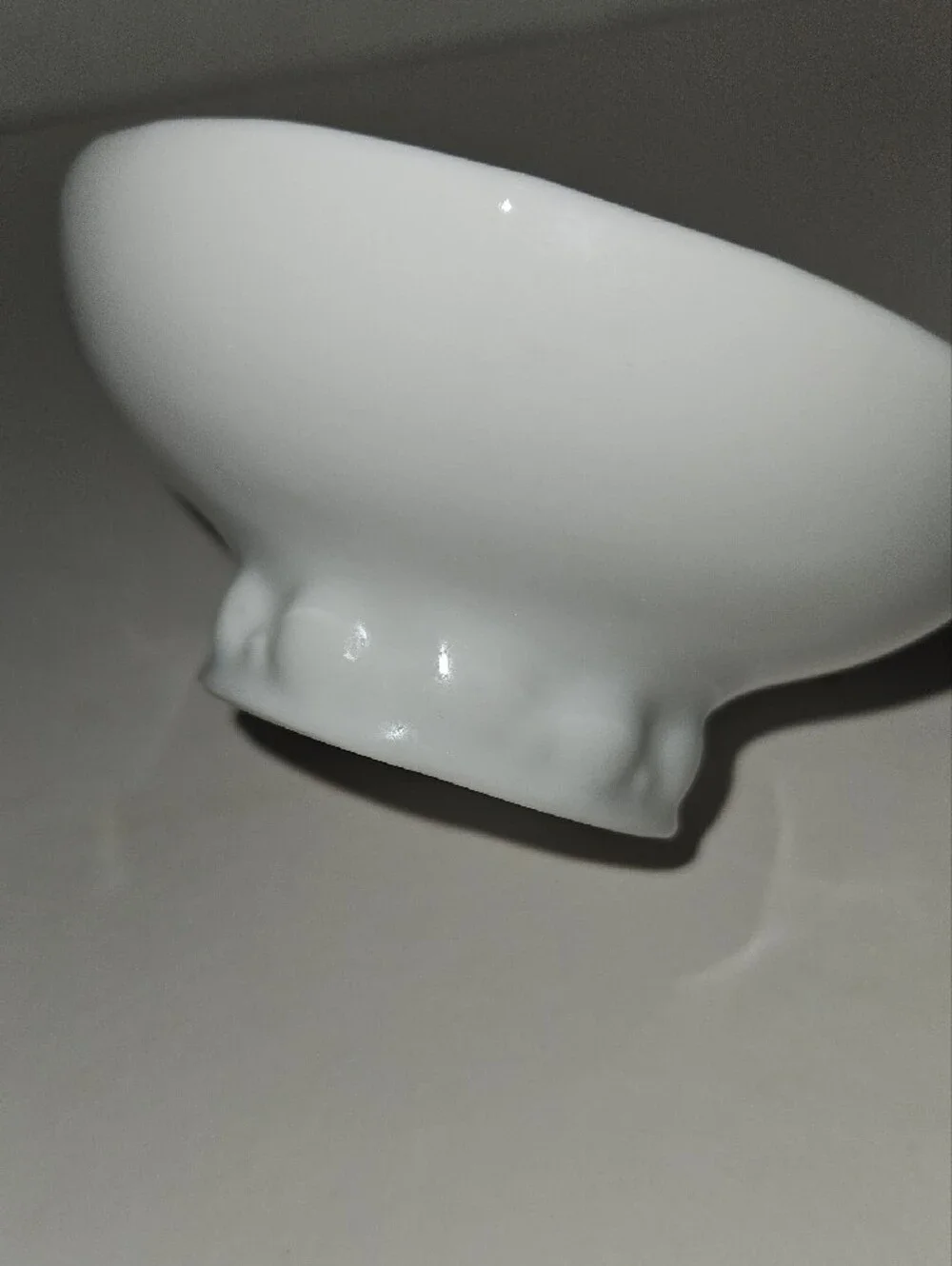 Glossy White Ceramic Dog Trinket Bowl
